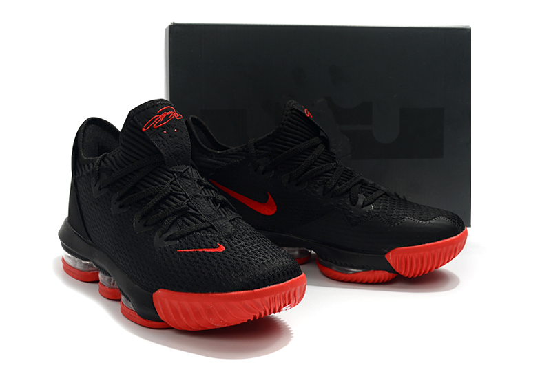 2019 Men Nike LeBron XVI Low Black Red Shoes